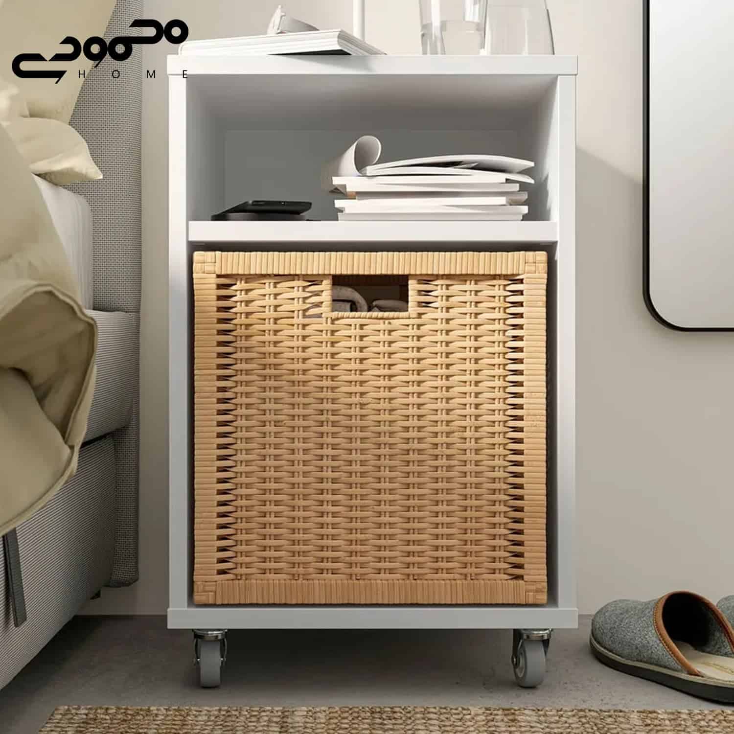 سبد حصیری ایکیا مدل BRANÄS برای دکوراسیون داخلی مدرن.