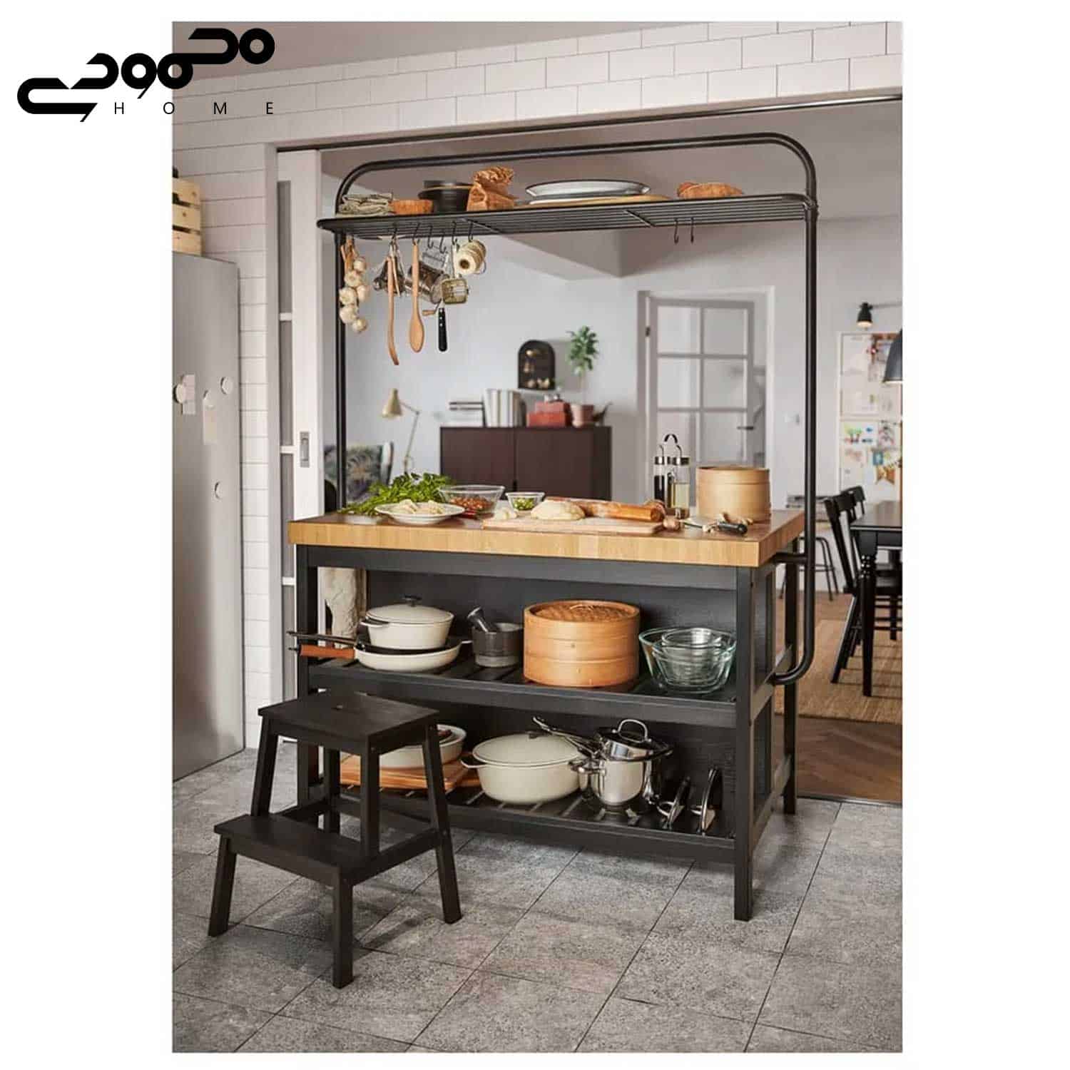 چهارپایه چوبی ایکیا مدل BEKVÄM