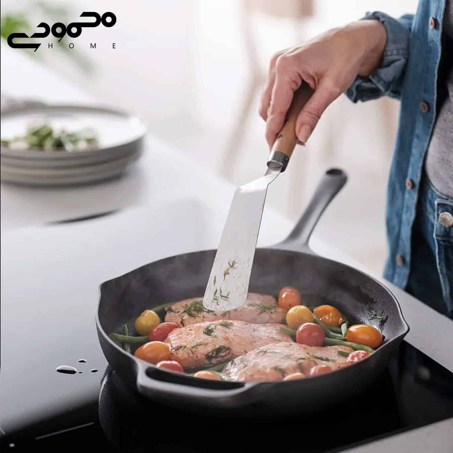 کفگیر دسته چوب ایکیا مدل VARDAGEN