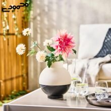 گل مصنوعی دالیا صورتی ایکیا مدل SMYCKA